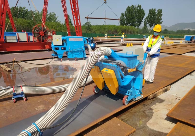 LM-850移動(dòng)式路面拋丸機(jī)清理鋼板